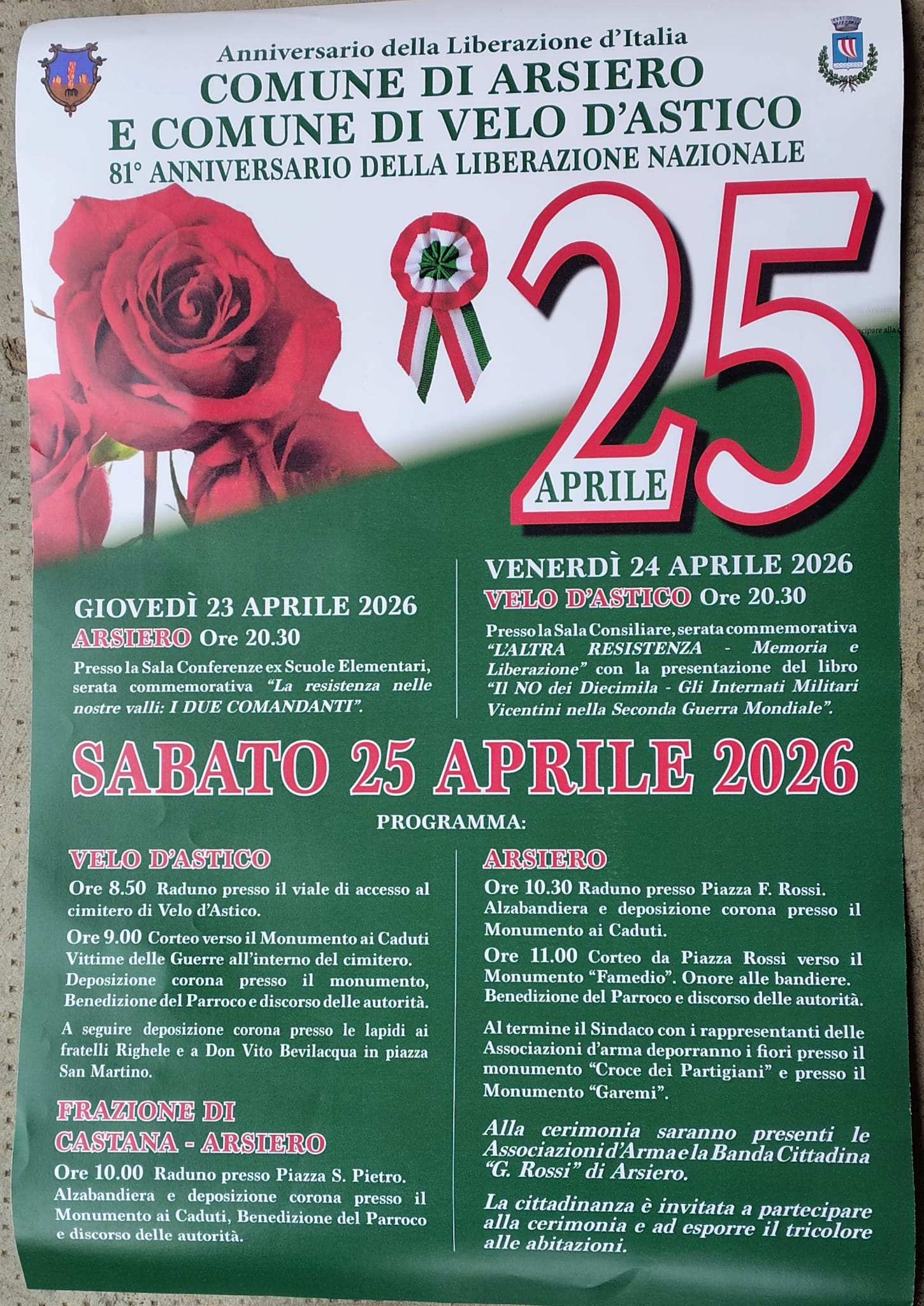 25 aprile Arsiero Velo